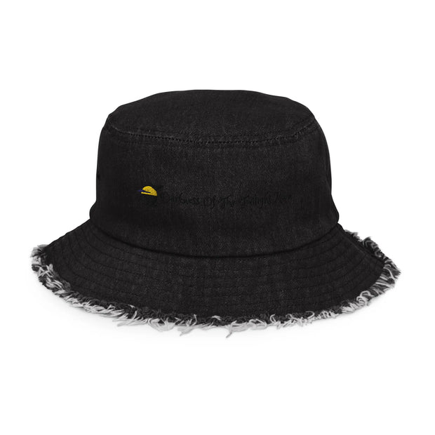 Darkness of the Twilightmoon Distressed Denim Bucket Hat - Embrace Your Bold Side with Style and Edge - Darkness Of The Twilight Moon