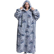 Cozy Fleece Hooded Pajama Sweatshirt - Shu Cotton Velvet, Thickened, Print Weave - Perfect for Lounging