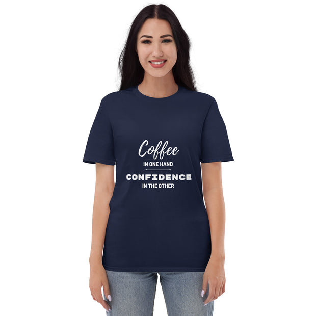 Coffee in One Hand T-Shirt - Show Your Love for Coffee and Confidence with This Unisex Tee - Made from High-Quality Cotton - Darkness Of The Twilight Moon