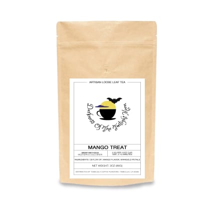 Indulge in the Delightful Mango Treat: Exquisite Artisan Loose Leaf Tea, Perfectly Refreshing Hot or Iced. A Tropical Flavour Sensation!